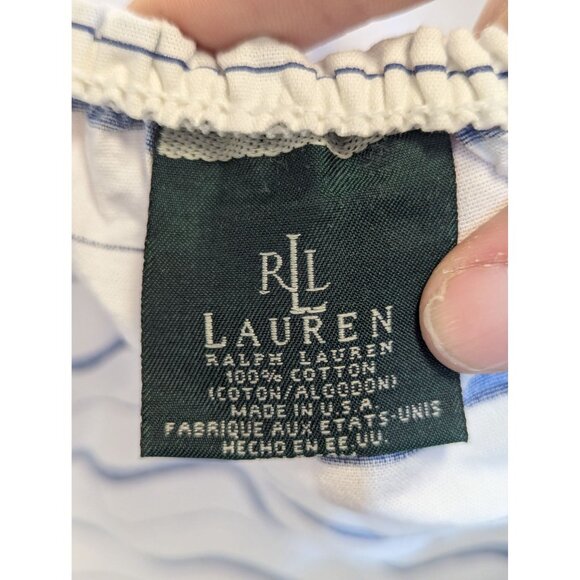 Ralph Lauren Porcelain Blue Tamarind Jonquil Full Fitted & Flat Sheet Set 100% C - Picture 3 of 4